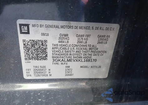 2019 GMC Terrain Sle from USA, damaged, VIN 3GKALMEVXKL169170